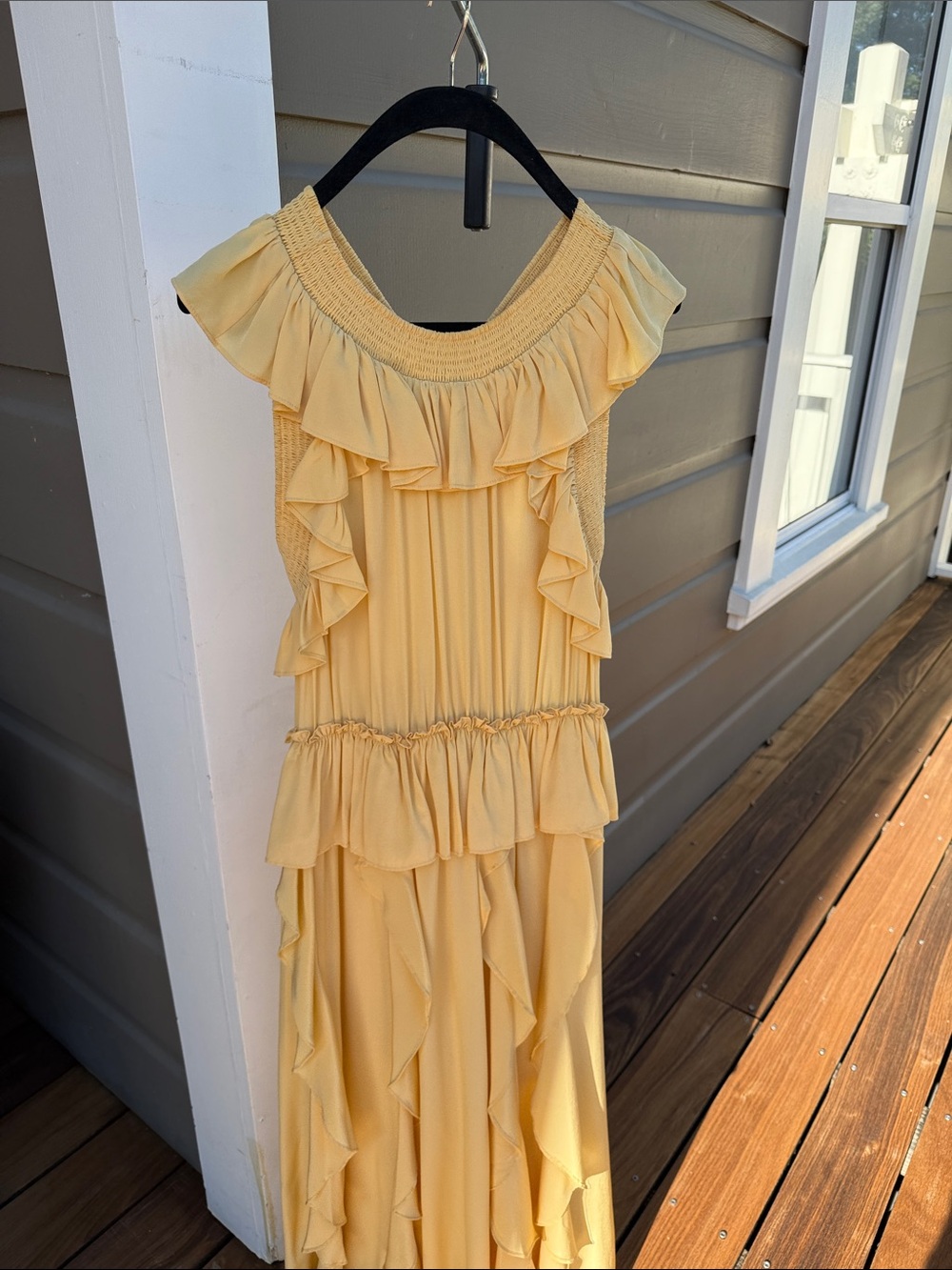 Ulla Johnson Pale Yellow Ruffle Maxi Dress - Picture 10 of 10
